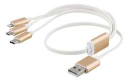EPZI Multi-Charger, USB-C, Lightning, Micro USB, USB-A, 50cm, white