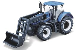 Traktor med frontlaster N.H. T7.615 10cm blå