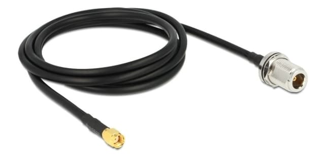 DeLOCK antennkabel, N hona - RP SMA hane, 50Ohm, 1,5m