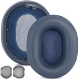 2 kpl lampaannahkaiset korvapehmusteet Sony WH-1000XM5 - Kuori lampaannahkaa + Memory Foam tyynyt Sininen