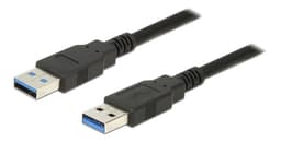 DeLOCK USB 3.0 -kaapeli, 1m, USB-A uros - USB-A uros, musta