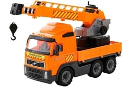 Volvo lastebil med kran på lasteplan 580x195x320mm