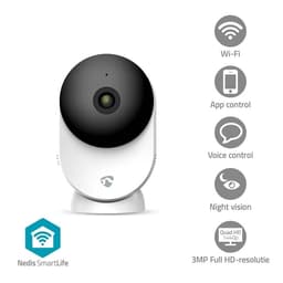 Nedis SmartLife Innendørs kamera | 3MP Full HD 1296p | Cloud Storage (valgfritt) / microSD (ikke inkludert) / Onvif | Nattsyn | Hvit