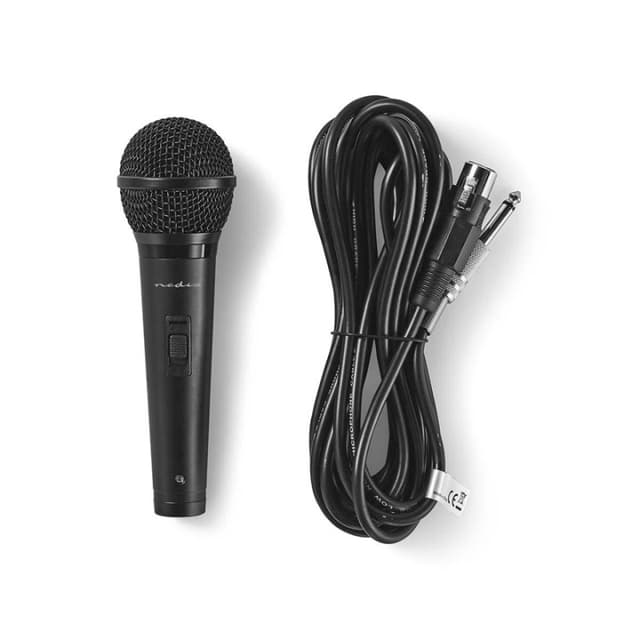 Nedis Trådad Mikrofon | Kardioid | Avtagbar kabel | 5.00 m | 80 Hz - 13 kHz | 600 Ohm | -72 dB | På / av-knapp | Resväska ingår | ABS / Aluminium | Svart