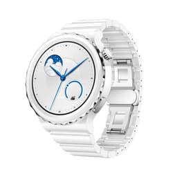 20mm keramisk klokkereim - Kompatibel med Huawei GT5Pro/Buds & Samsung Galaxy Watch-serien Sølv+hvit