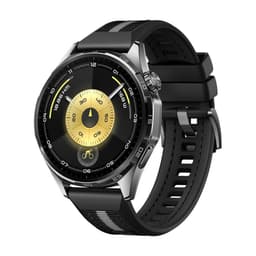 Nylon-silikoni hybridiranneke, yhteensopiva Huawei GT6 - 22 mm:n kanssa Musta