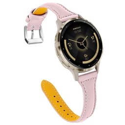 Ohut vyötäröinen T-muotoinen nahkainen kellon ranneke, yhteensopiva Garmin Venu 3S/Huawei GT4/5/6 41MM/42MM kanssa Vaaleanpunainen