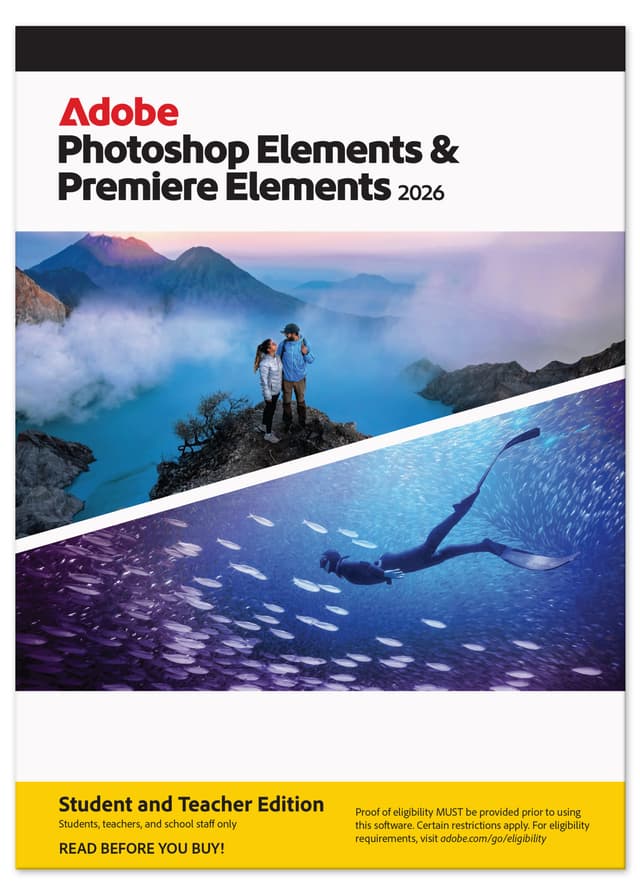 Adobe Photoshop 2026 & Premiere Elements 2026 Student & Teacher - PC W