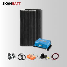 SKANBATT Solcellepakke - 12V / 400W (2x200W) Rammepanel / Victron MPPT 15A