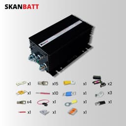 SKANBATT Fricampingpakke - 66A Dynamo Hurtiglader m/blåtann - DCDC for alle bobiler