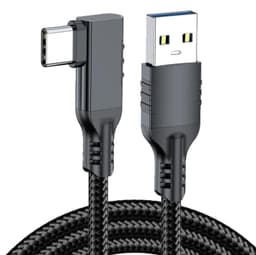 NÖRDIC VR Link -kaapeli 5 m USB3.2 Gen1 USB-C - 10 Gbps 3A nopea lataus Quest 2 Super Speed ​​​​USB Musta