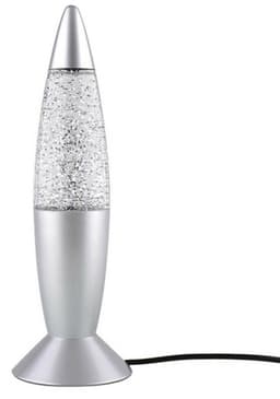 Lavalampa med glitter, lyser i flera olika färger