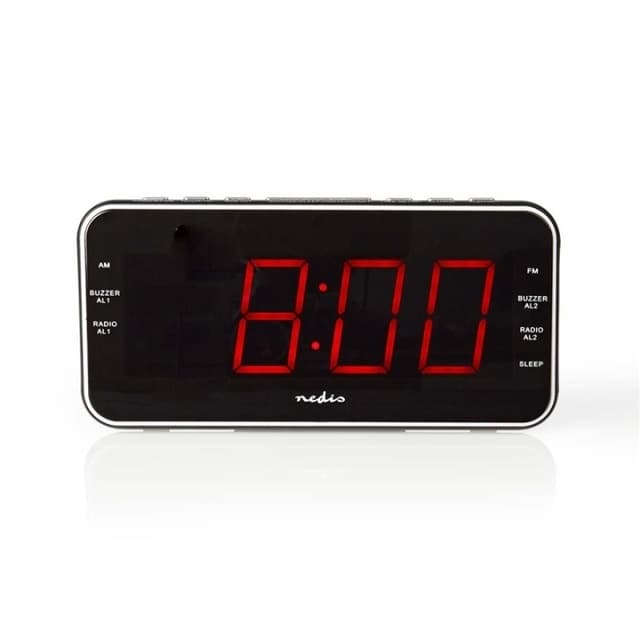 Nedis Digital klockradio | LED Display | 1x 3.5 mm Audio Input | Tidsprojektion | AM / FM | Snooze-funktion | Sov timer