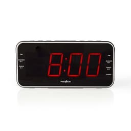 Nedis Digital klockradio | LED Display | 1x 3.5 mm Audio Input | Tidsprojektion | AM / FM | Snooze-funktion | Sov timer | Antal alarm: 2 | Svart