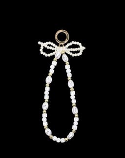 Phone Wristlet Strap Pearl Bow