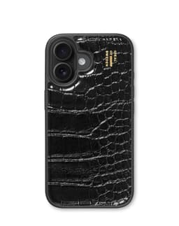 Vegan Leather Case MagSafe iPhone 17 Black Croco