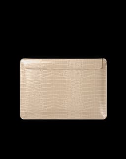 Slim Laptop Sleeve 16"" Warm Beige Croco