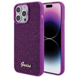 Guess Mobilskal till iPhone 15 Pro Max Disco Metal Script - Rosa