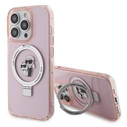 KARL LAGERFELD Mobilskal till iPhone 15 Pro Max MagSafe Ringställ - Rosa