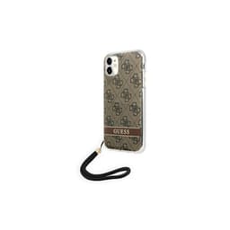 Guess iPhone 11 Skal Hårt Fodral Brun Print med Snöre
