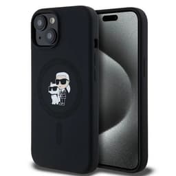 Karl Lagerfeld Telefontaske til iPhone 15/14 Plus Magsafe Silikone - Sort