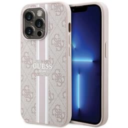 Guess Mobilskal till iPhone 15 Pro Magsafe Printed Stripes - Rosa
