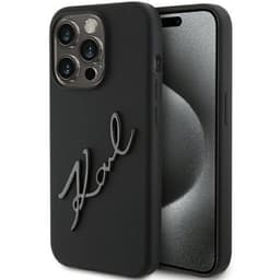 KARL LAGERFELD Mobilskal till iPhone 15 Pro Silikon Karl Script - Svart