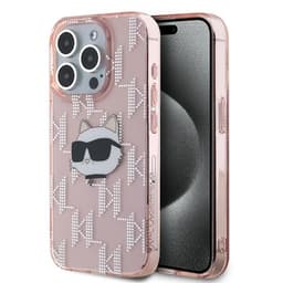 Karl Lagerfeld Mobilskal till iPhone 15 Pro Max IML Choupette Head - Rosa