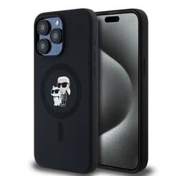 Karl Lagerfeld Mobilskal till iPhone 15 Pro Magsafe Silikon - Svart