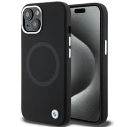 BMW telefontaske til iPhone 15 Magsafe Signature Flydende Silikone - Sort