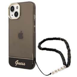 GUESS iPhone 14 Plus Skal Translucent Pearl Strap - Svart
