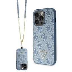 Guess Mobilskal till iPhone 15 Pro Crossbody Metall Logo - Blå