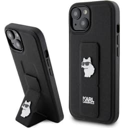 Karl Lagerfeld Telefontaske til iPhone 15 Gripstand Saffiano Choupette Pins