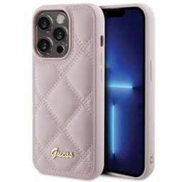 Guess Mobilskal till iPhone 15 Pro Max Quilted Metal Logo - Rosa
