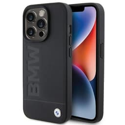 BMW Mobilskal till iPhone 15 Pro Magsafe Läder Hot Stamp - Svart