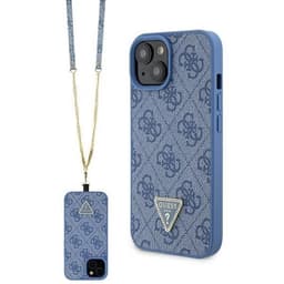 Guess Mobilskal till iPhone 15 Crossbody Metall Logo - Blå