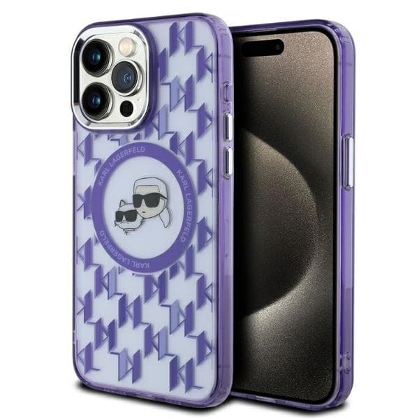 Karl Lagerfeld iPhone 15 MagSafe IML Monogram Telefontaske - Lilla