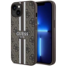 Guess Mobilskal till iPhone 14 MagSafe Printed Stripes - Brun