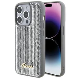 Guess Mobilskal till iPhone 15 Pro Max Sequin Script Metal - Silver