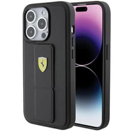 Ferrari Mobilskal till iPhone 15 Grip Stand Metal Logo - Svart