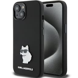 KARL LAGERFELD Mobilskal till iPhone 15/14 Plus Silikon Metal Pin