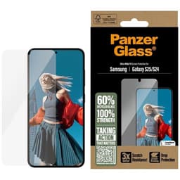 PanzerGlass Galaxy S25 hærdet glas Skærmbeskytter Ultra-bred pasform - Klar