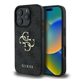 Guess Telefontaske til iPhone 16 Pro 4G Stort Logo - Sort