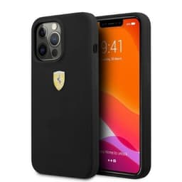 Ferrari iPhone 13/13 Pro Etui Magsafe Silikone Metal Logo - Sort