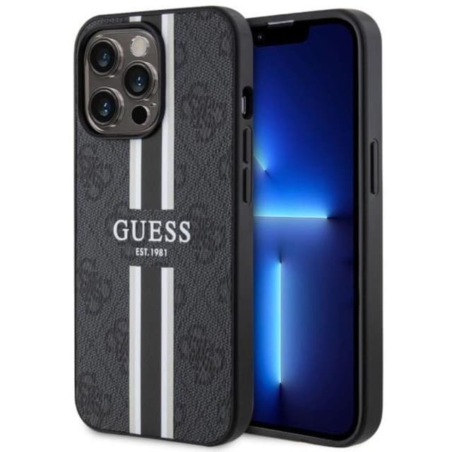Guess Mobilskal till iPhone 13 Pro/13 MagSafe Printed Stripes - Svart