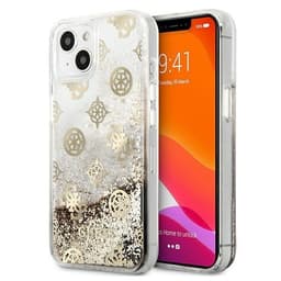 Guess iPhone 13 mini Etui Peony Liquid Glitter - Guld