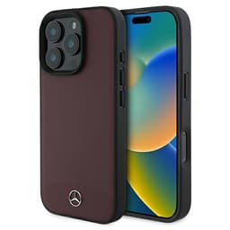 Mercedes telefontaske til iPhone 16 Pro Max MagSafe tekstureret almindeligt læder