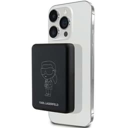 Karl Lagerfeld Trådlös Magsafe Powerbank 5000mAh NFT Outline Ikonik - Svart