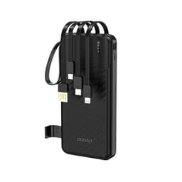 Dudao K11 10000mAh Powerbank med indbyggede USB-kabler - Sort