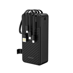 Dudao K11 Max 30000mAh Powerbank med indbyggede USB-kabler - Sort